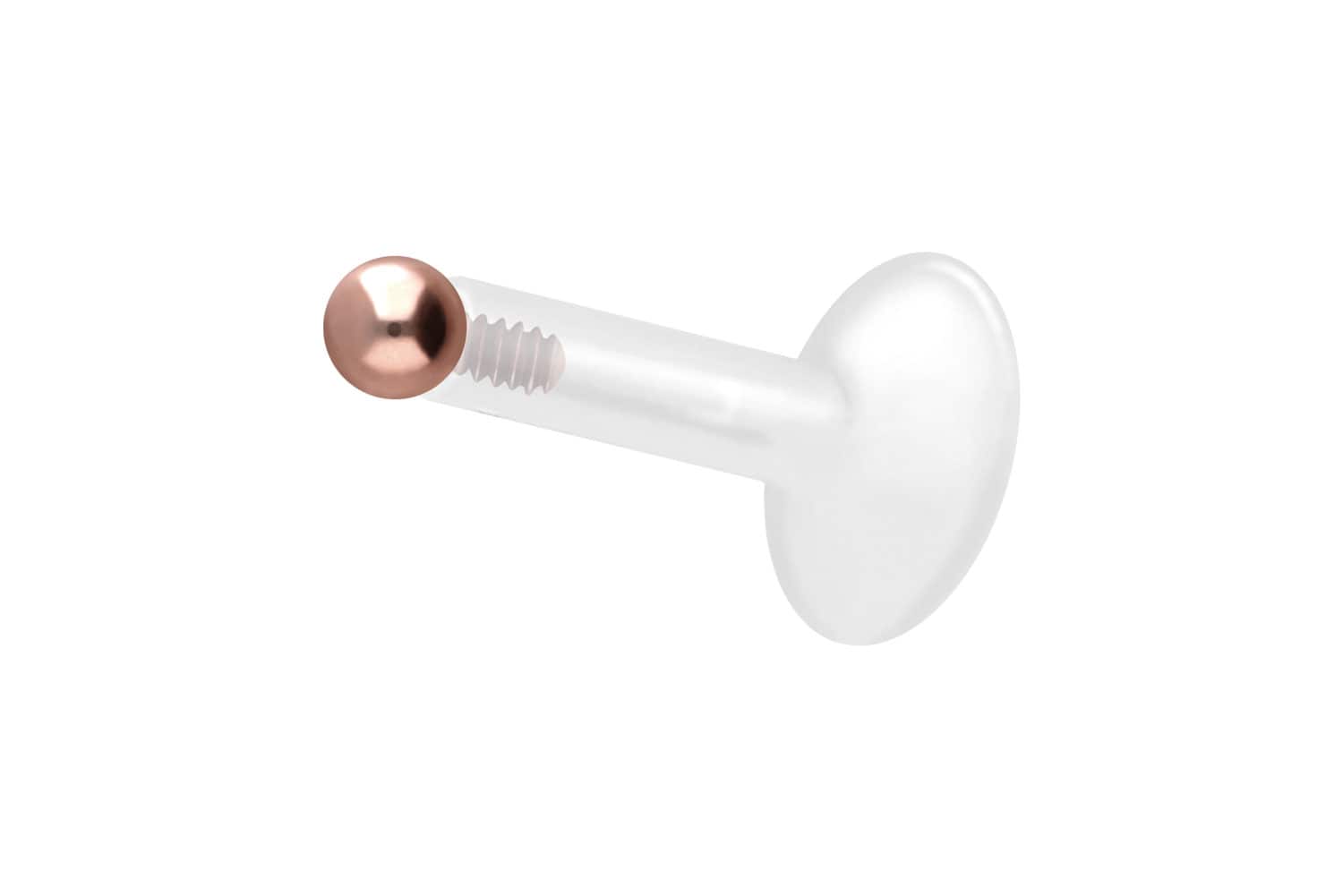 PTFE Labret Piercing mit Innengewinde + Titan-Aufsatz KUGEL